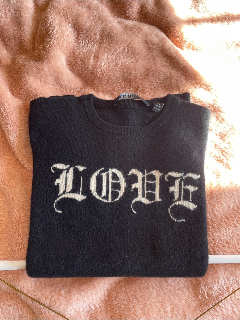 Sweater by Quotation “Love” size Medium 100% cashmere